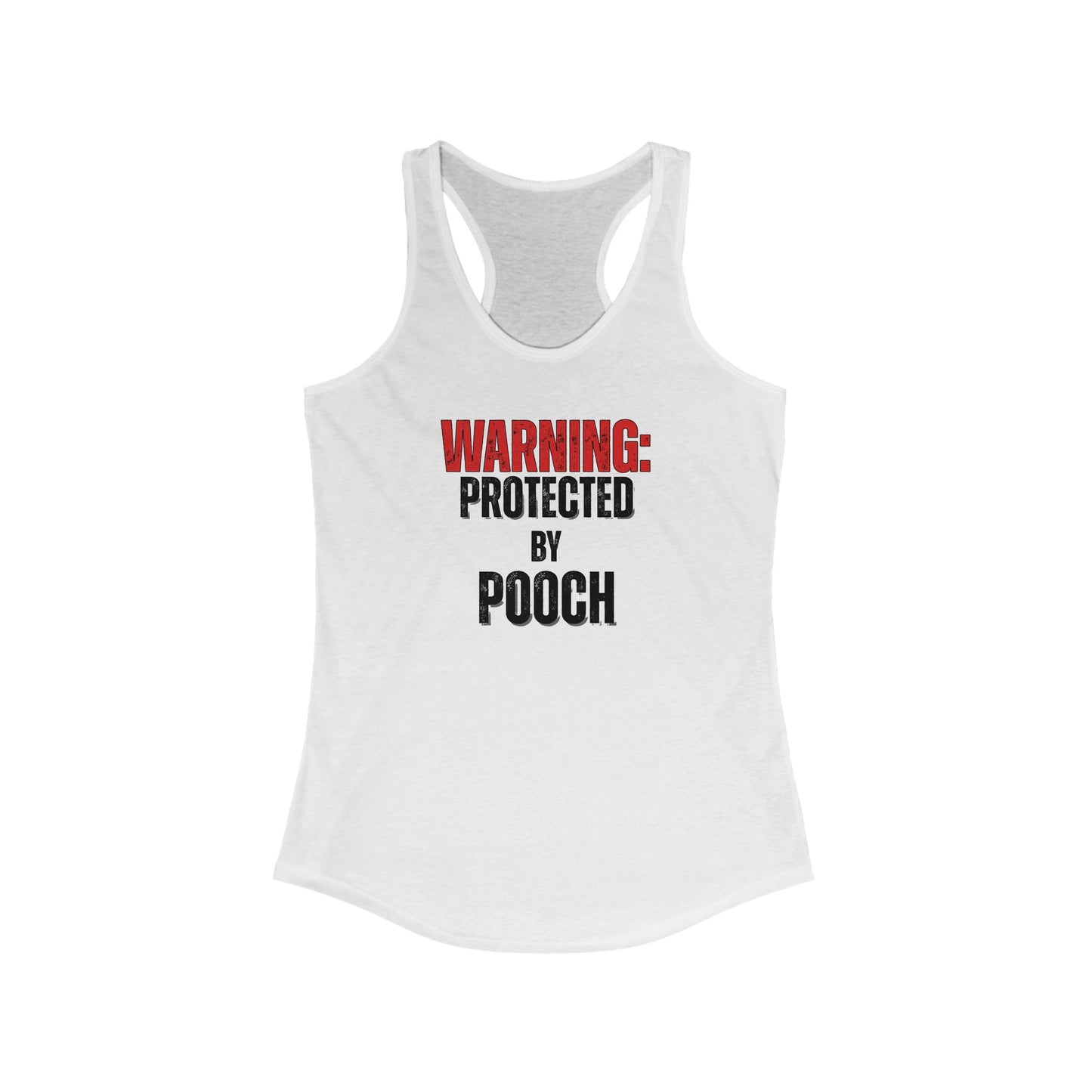Protected by Pooch White Women's Ideal Racerback Tank