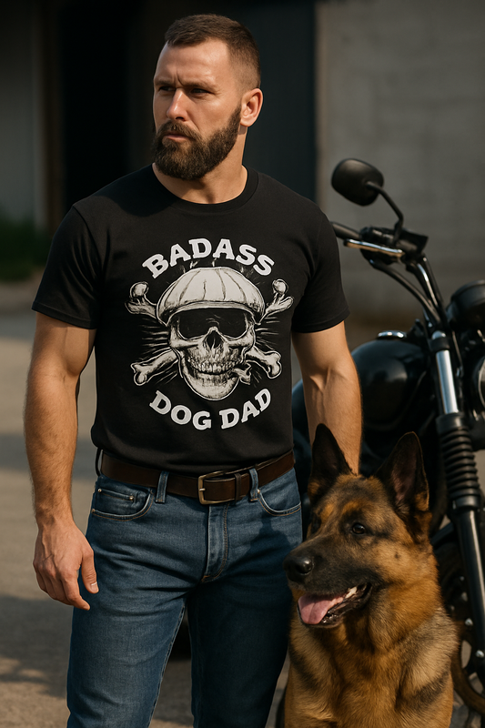 Badass Dog Dad Jersey Short Sleeve Tee