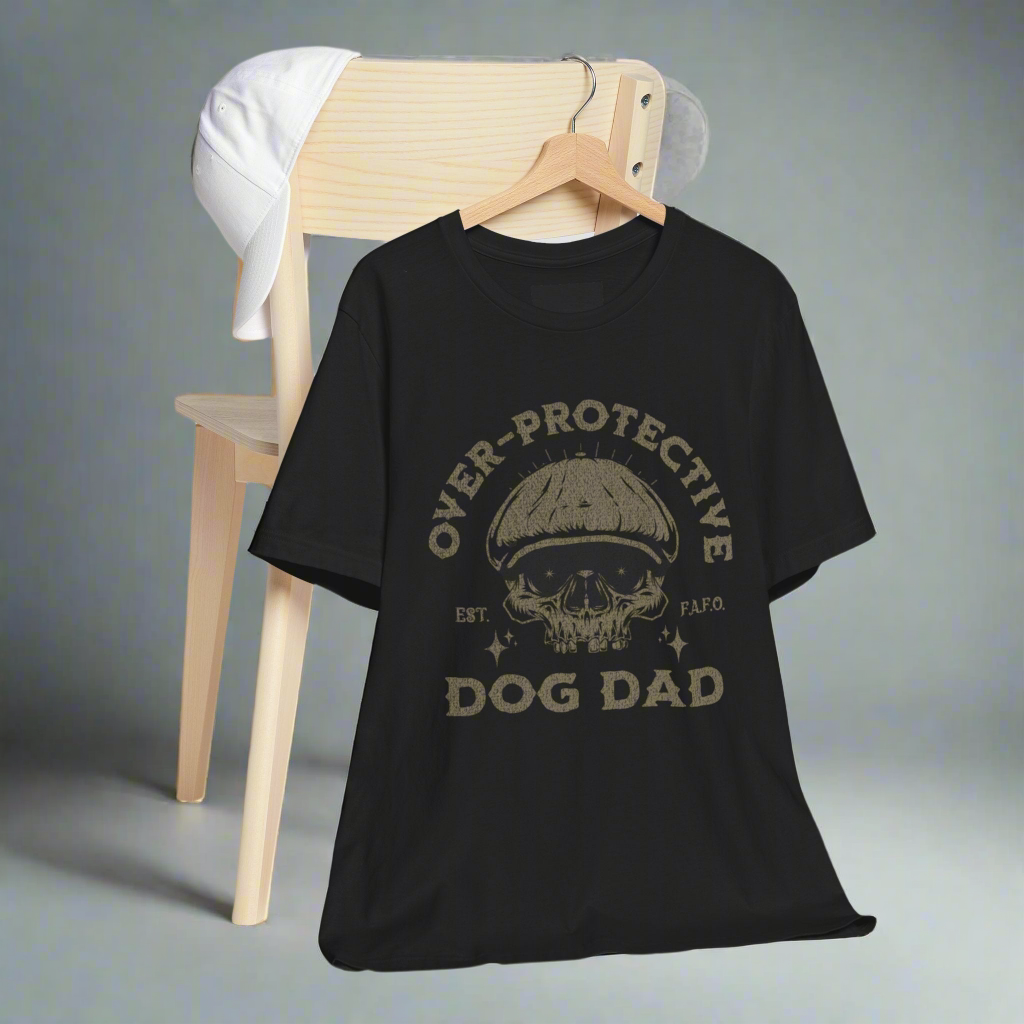 Over-Protective Dog Dad Jersey Short Sleeve Tee